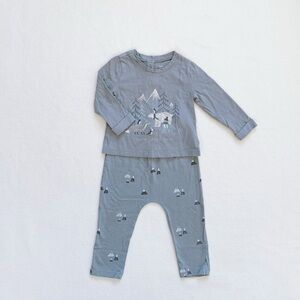 Baby Gap Organic Cotton Winter Snow Print Matching Outfit Set Crewneck 12–18M